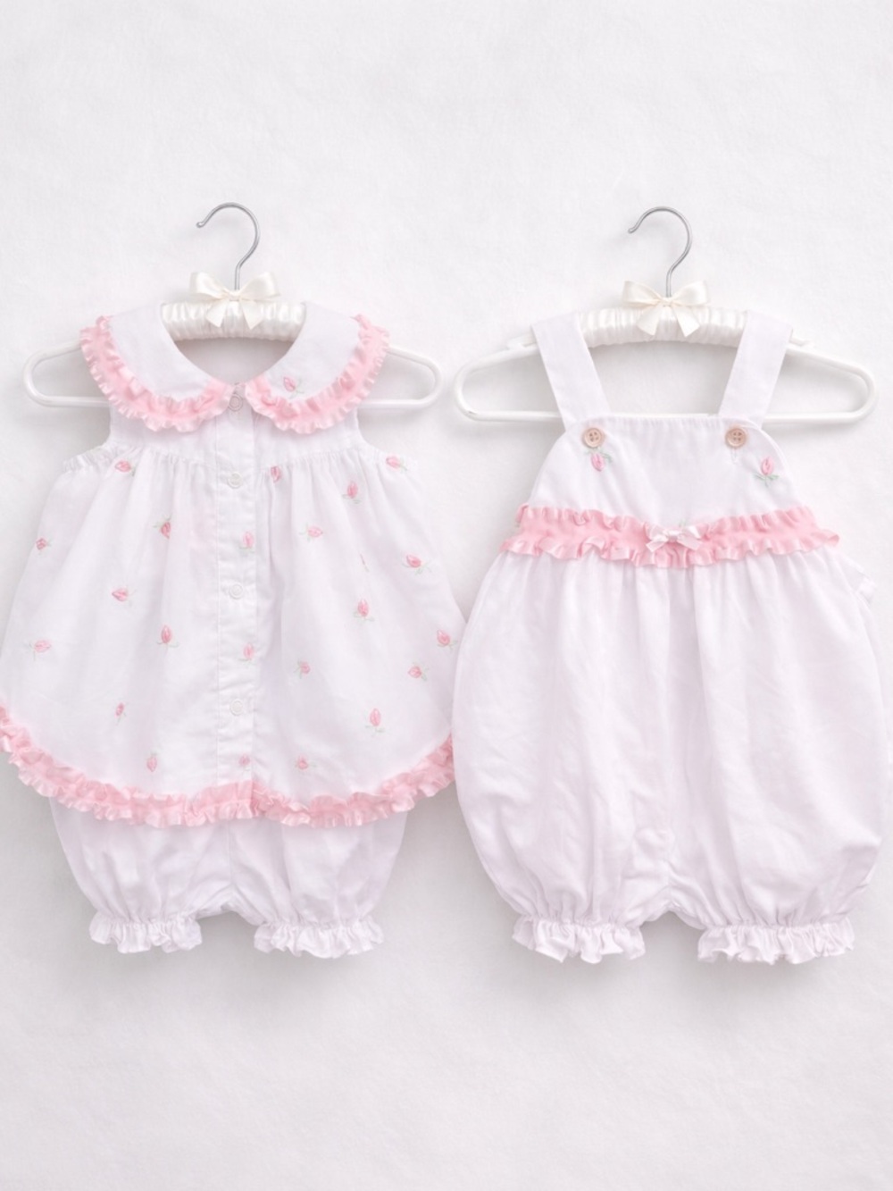 SPECIAL Vintage Baby Togs 6-9 M Strawberry Smock Set Pink Ruffle Dress Bloomers
